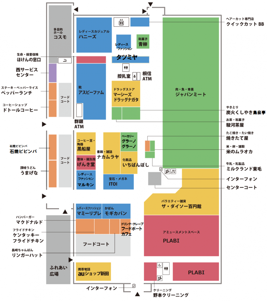 フロアガイド 太田市 ショッピングモール ニコモール